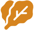 A green and orange logo with an arrow.